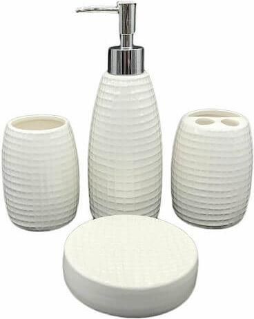 Σετ Μπάνιου For Home Fashion Boutique Κεραμικό 4τμχ Λευκό