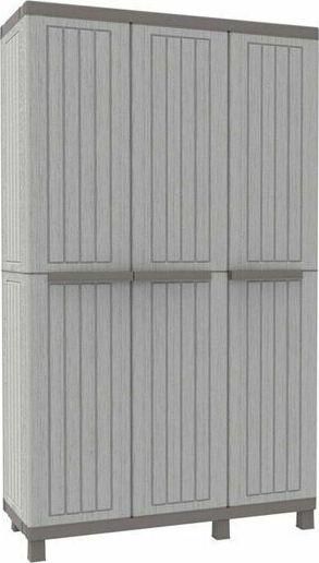 Τρίφυλλη Ντουλάπα Εξωτερικού Χώρου C-Wood CWood-102A Τρίφυλλη Πλαστική 102x39x170cm Γκρι