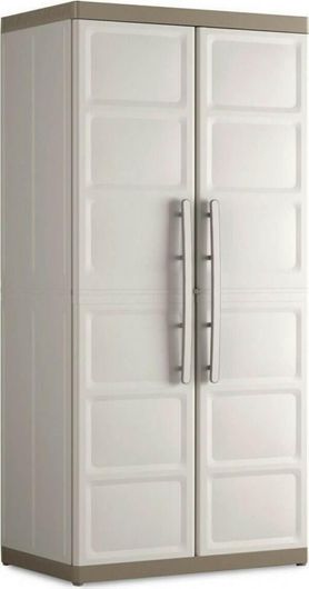 Δίφυλλη Ντουλάπα Εξωτερικού Χώρου Excellence XL High Πλαστική με 4 Ράφια 89x54x182cm