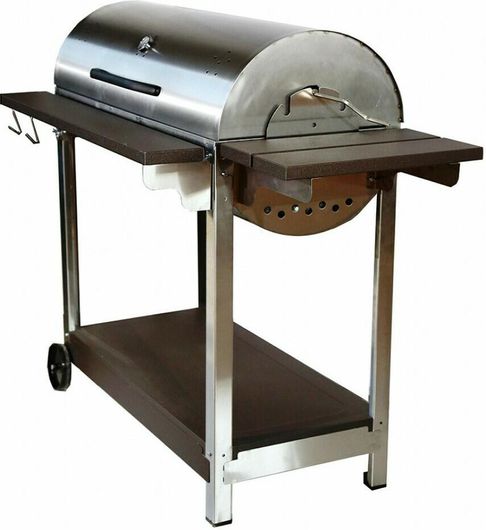 Ψησταριά Κάρβουνου Pitsilos με Καπάκι 85x40cm Ασημί