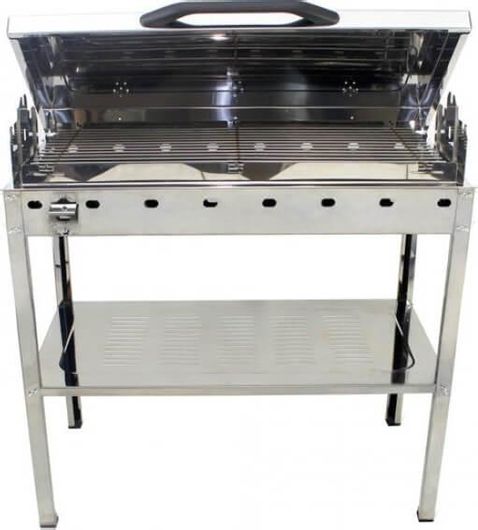 Ψησταριά Κάρβουνου Pitsilos 75x35cm με καπάκι Ανοξείδωτη 80 Pitsilos-124