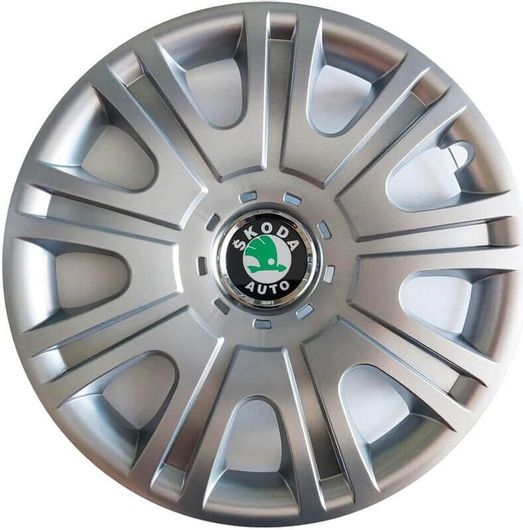 Τασιά Μαρκέ Croatia Cover CC319 για Skoda Fabia II 15" 4τμχ Ασημί