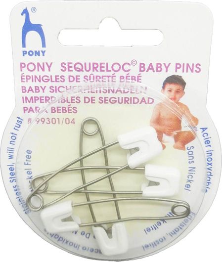 Παραμάνες Ασφαλείας Pony 99301-04 Υποαλλεργικές Λευκές 4τμχ