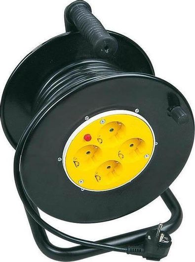 Μπαλαντέζα Καρούλι Eurolamp 147-47031 4 Θέσεων 30m 3x2.5mm² Μαύρο