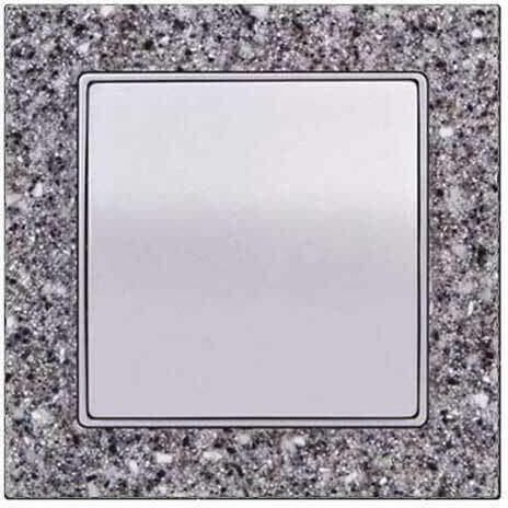 Διακόπτης Μπουτόν Mutlasan Απλό Elitra Plus Corian Mont Blanc Γκρι