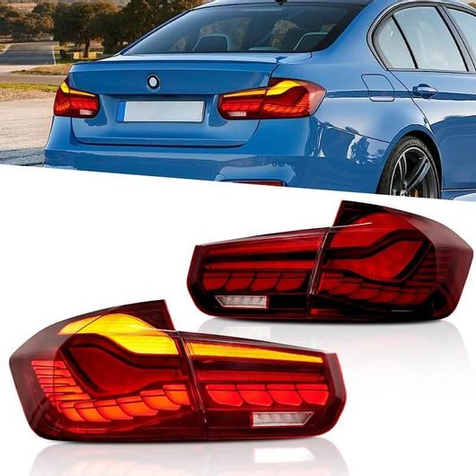 Σετ Πίσω Φανάρια Vland για BMW 3 F30 11-18 Sedan M4 Look OLed Dynamic Start Up Κόκκινα/Crystal