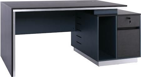 Γραφείο Woodwell Επαγγελματικό Advance Ξύλινο 200x80x75cm Μαύρο