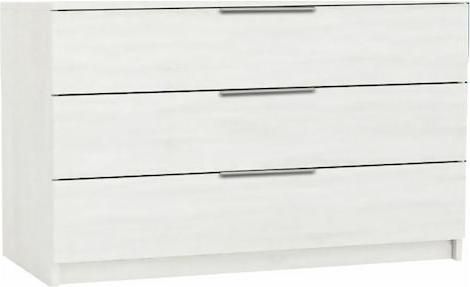 Συρταριέρα Κρεβατοκάμαρας Woodwell Ξύλινη Drawer με 3 συρτάρια Λευκή 80x40x64εκ.