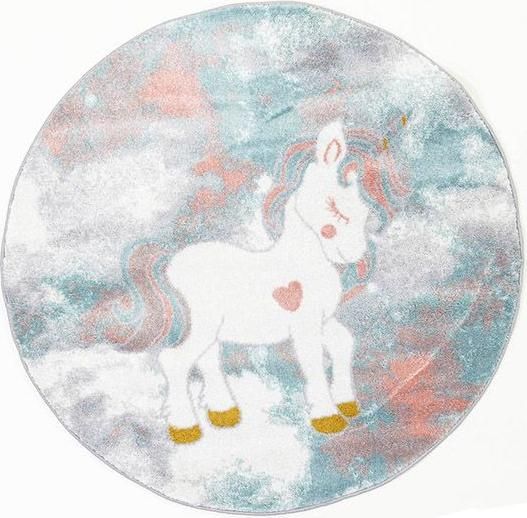 Παιδικό Χαλί Μηχανής Ezzo Kiddie Unicorn B805Ax6 120x120cm Πάχους 11mm