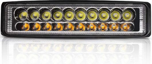 Αδιάβροχος Προβολέας LED με Φλας Λευκόπορτοκαλί 20SMD 18W Light Bar 12/24V για Βάρκες Τρακτέρ Φορτηγά Αυτοκίνητα