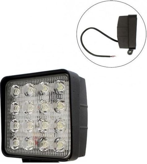 Προβολέας LED Εργασίας 16 SMD 48W 12V/24V IP67 5200Lm 6000K Αδιάβροχος για Βάρκες Τρακτέρ Φορτηγά & Αυτοκίνητα