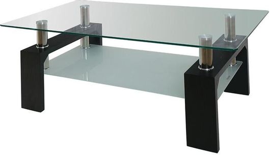 Τραπεζάκι Σαλονιού Woodwell Cameron ΕΜ950,2 Ορθογώνιο Γυάλινο 110x60x45cm Μαύρο