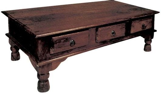 Τραπεζάκι Σαλονιού Woodwell Indian ΕΣ308 Ορθογώνιο από Μασίφ Ξύλο 110x60x41cm Καφέ