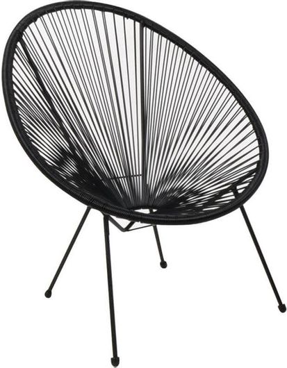 Πολυθρόνα Εξωτερικού Χώρου Woodwell Μεταλλική Acapulco Μαύρη 73x76x89cm