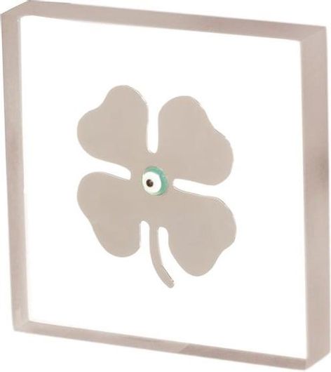 Διακοσμητικό Γούρι 9198 Επάργυρο Τετράφυλλο Μάτι