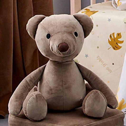 Διακοσμητικό Μαξιλάρι Κούνιας Palamaiki Αρκουδάκι Καφέ 30x28cm