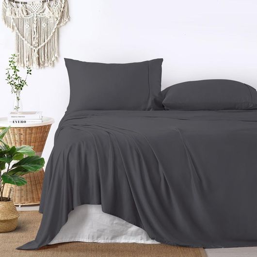 Σετ Μαξιλαροθήκες Lino Home Classical με Φάσα 50x70cm Ανθρακί