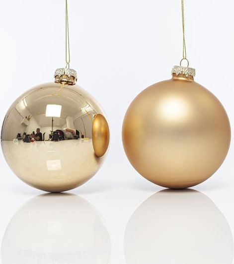 Χριστουγεννιάτικη Μπάλα Eurolamp 600-42396 Γυάλινη 10cm 4τμχ Χρυσή