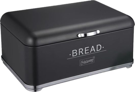 Ψωμιέρα Maestro MR-1677-AR Μεταλλική με Καπάκι 34.5x25x16.5cm Μαύρο