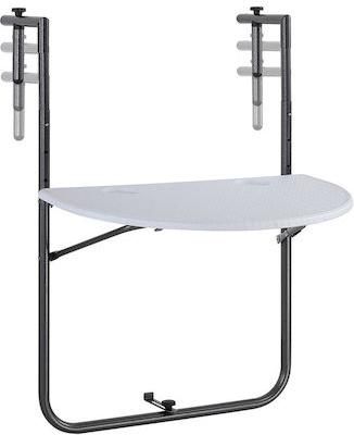 Πτυσσόμενο Μεταλλικό Κρεμαστό Τραπέζι Μπαλκονιού Bakaji 8052877973729 60 x 64 x 83.5 cm Λευκό