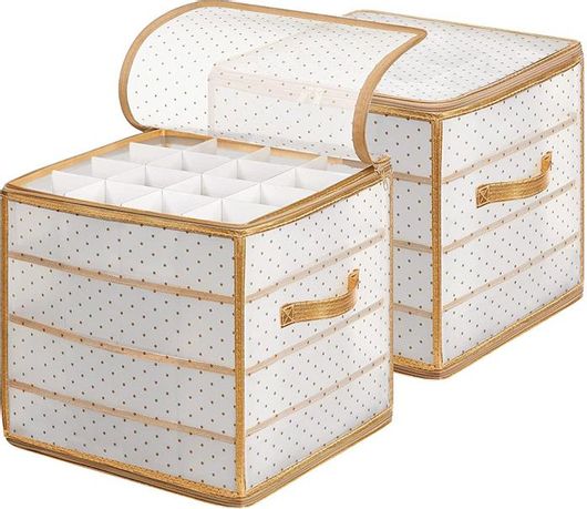 Σετ Πλαστικά Κουτιά Αποθήκευσης Χριστουγεννιάτικων Στολιδιών Songmics RFB029A02 Χρυσό 2τμχ