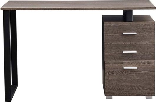 Μεταλλικό Γραφείο με 2 Συρτάρια και 1 Ντουλάπι 120 x 50 x 75 cm Χρώματος Σκούρο Καφέ Bakaji 8055205796533