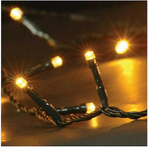 Χριστουγεννιάτικα Λαμπάκια TnS 800 LED Θερμό Λευκό 43m σε Σειρά με Πράσινο Καλώδιο & Προγράμματα