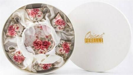 Φλυτζάνια Καφέ Oriana Ferelli GW-304-J3 Πορσελάνης 6τμχ Λευκό