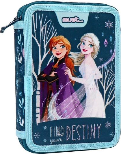 Κασετίνα Must Διπλή Γεμάτη Must Frozen 2 Find Your Destiny Μπλε