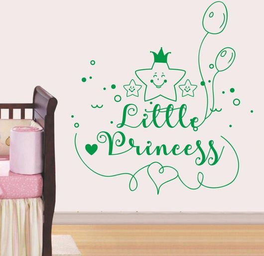 Αυτοκόλλητο Τοίχου Little Princess 50x53cm Πράσινο