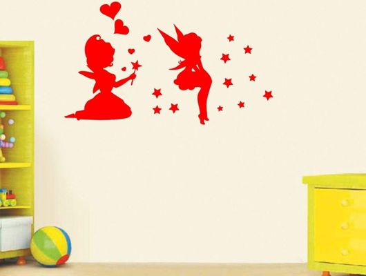 Αυτοκόλλητο Τοίχου Νεράιδα 07 30x19cm Κόκκινο