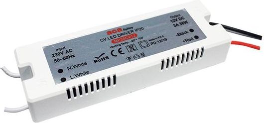 Τροφοδοτικό LED Aca MP36CV12 IP20 Ισχύος 36W με Τάση Εξόδου 12V