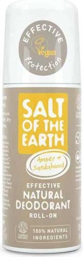 Salt of the Earth Amber & Sandalwood Refillable Φυσικό Αποσμητικό σε Roll-On Χωρίς Αλουμίνιο 75ml