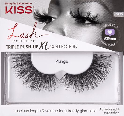 Ψεύτικες Βλεφαρίδες Kiss Triple Push Up XL Collection Plunge KPXL01 Ενιαίες Μαύρο