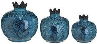 Επιτραπέζιο Γούρι Click με Ρόδι από Κεραμικό 3τμχ Πράσινο