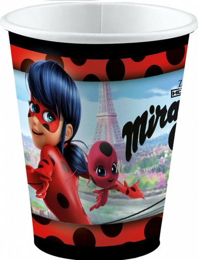Ποτήρια Χάρτινα Amscan Miraculous Ladybug Χάρτινα Ποτήρια 250ml 8τεμ