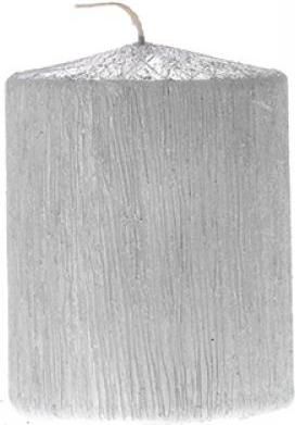 Κερί Iliadis Κύλινδρος 6Χ8cm Ασημί