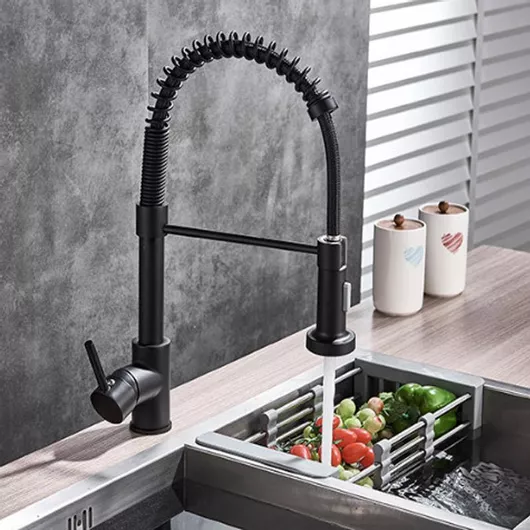 Nibble Μπαταρία Κουζίνας Πάγκου με Σπιράλ Μαύρη