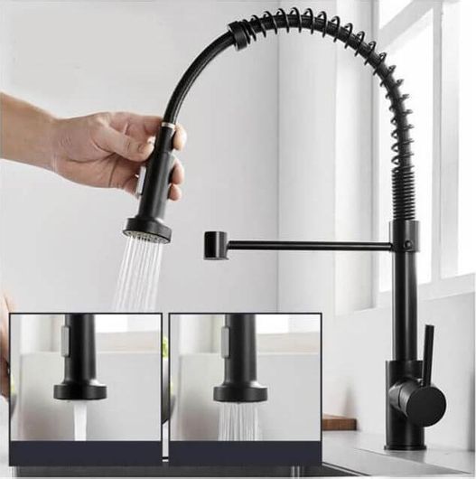 Nibble Μπαταρία Κουζίνας Πάγκου με Σπιράλ Μαύρη