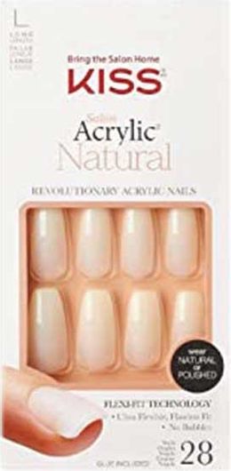 Tips Νυχιών Kiss Salon Natural Break Even 28τμχ Μπεζ