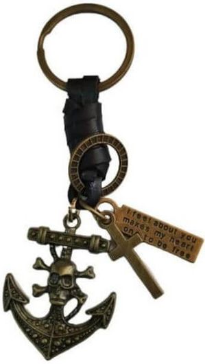Μπρελόκ Άγκυρα/Νεκροκεφαλή 2194-K