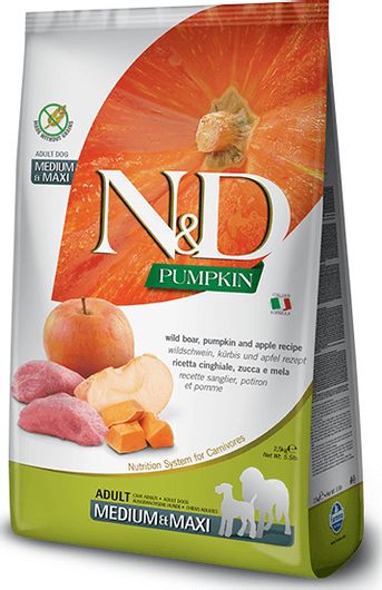 Farmina N&D Pumpkin Medium & Maxi 12kg Ξηρά Τροφή χωρίς Σιτηρά για Ενήλικους Σκύλους Μεσαίων & Μεγαλόσωμων Φυλών με Χοιρινό και Κολοκύθα