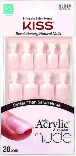 Tips Νυχιών Kiss Acrylic Nude French Nails 28τμχ Πολύχρωμο