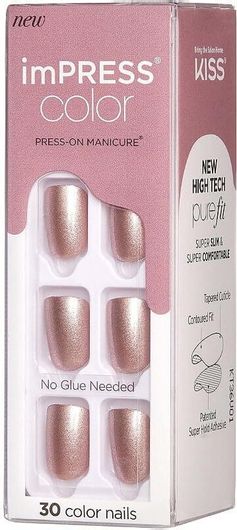 Tips Νυχιών Kiss imPRESS Paralyzed Pink 30τμχ Ροζ