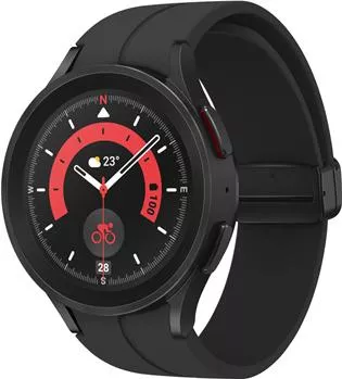 Samsung Galaxy Watch5 Pro 45mm GPS Titanium Case & Silicone Strap Black
