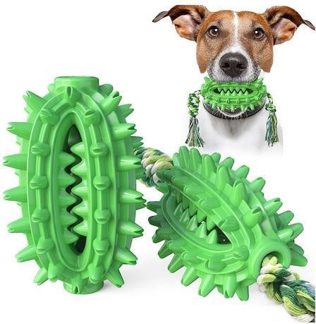Παιχνίδι Σκύλου Cactus Tooth Ball With Rope 130x80mm Πράσινο