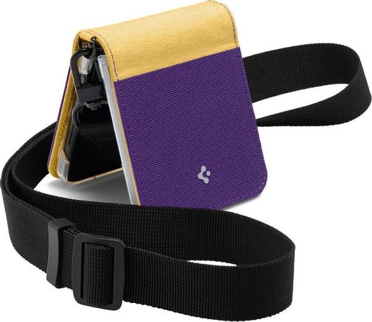 Spigen Compoty Back Cover Δερματίνης με Λουράκι Pansy Galaxy Z Flip4