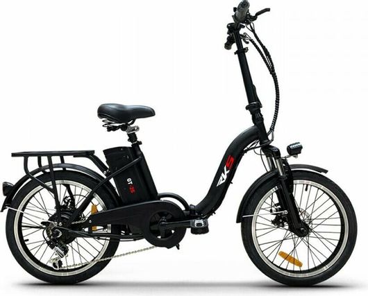 Ηλεκτρικό Ποδήλατο RKS GT25 20" Σπαστό Πόλης με 6 Ταχύτητες & Δισκόφρενα Μαύρο