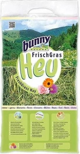 Άχυρο Bunny Nature Fresh Grass Hay με Άνθη 500gr