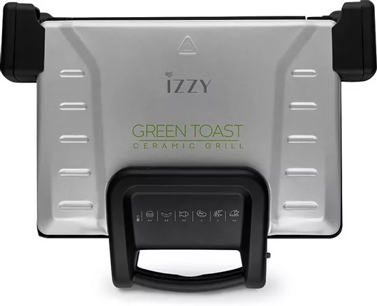 Τοστιέρα / Γκριλιέρα Izzy Green Toast XL 223665 με Αποσπώμενες Πλάκες για 4 Τοστ 2100W Inox